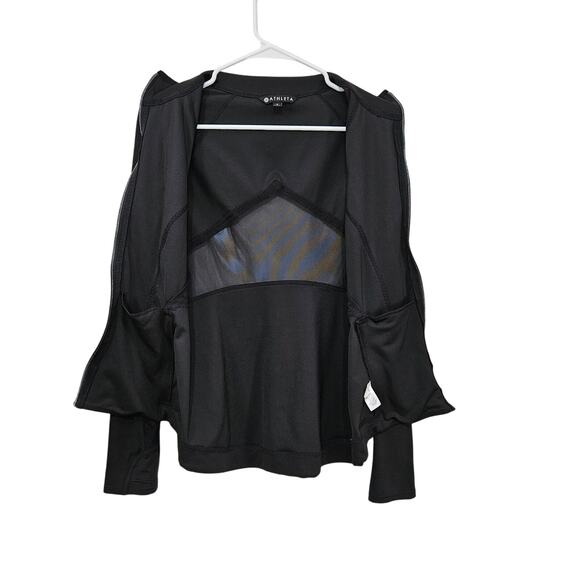 Athleta Jacket Womens Small Black Full Zip Vented Mesh Long Sleeve Pockets - Picture 3 of 10